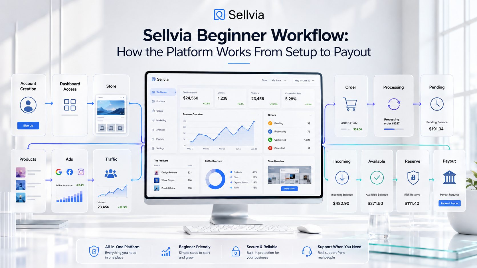 How Does Sellvia Work? Complete Beginner Workflow